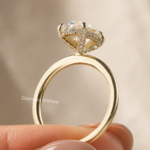 2.5 Carat Oval Lab Grown Diamond Hidden Halo Engagement Ring