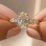 Oval Lab Grown Diamond Five Stone Ring, Pear Side Stones, 2 CT, IGI Certified