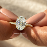 3 CT Oval Lab Grown Diamond Hidden Halo Pavé Engagement Ring