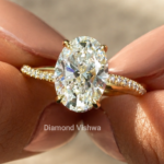 3 CT Oval Lab Grown Diamond Hidden Halo Pavé Engagement Ring
