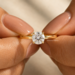 Round Lab Grown Diamond Engagement Ring, 2 CT Minimalist Solitaire, Silver or Gold