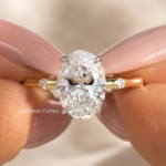 3 CT Oval Lab Grown Diamond Two-Tone Hidden Halo Engagement Ring
