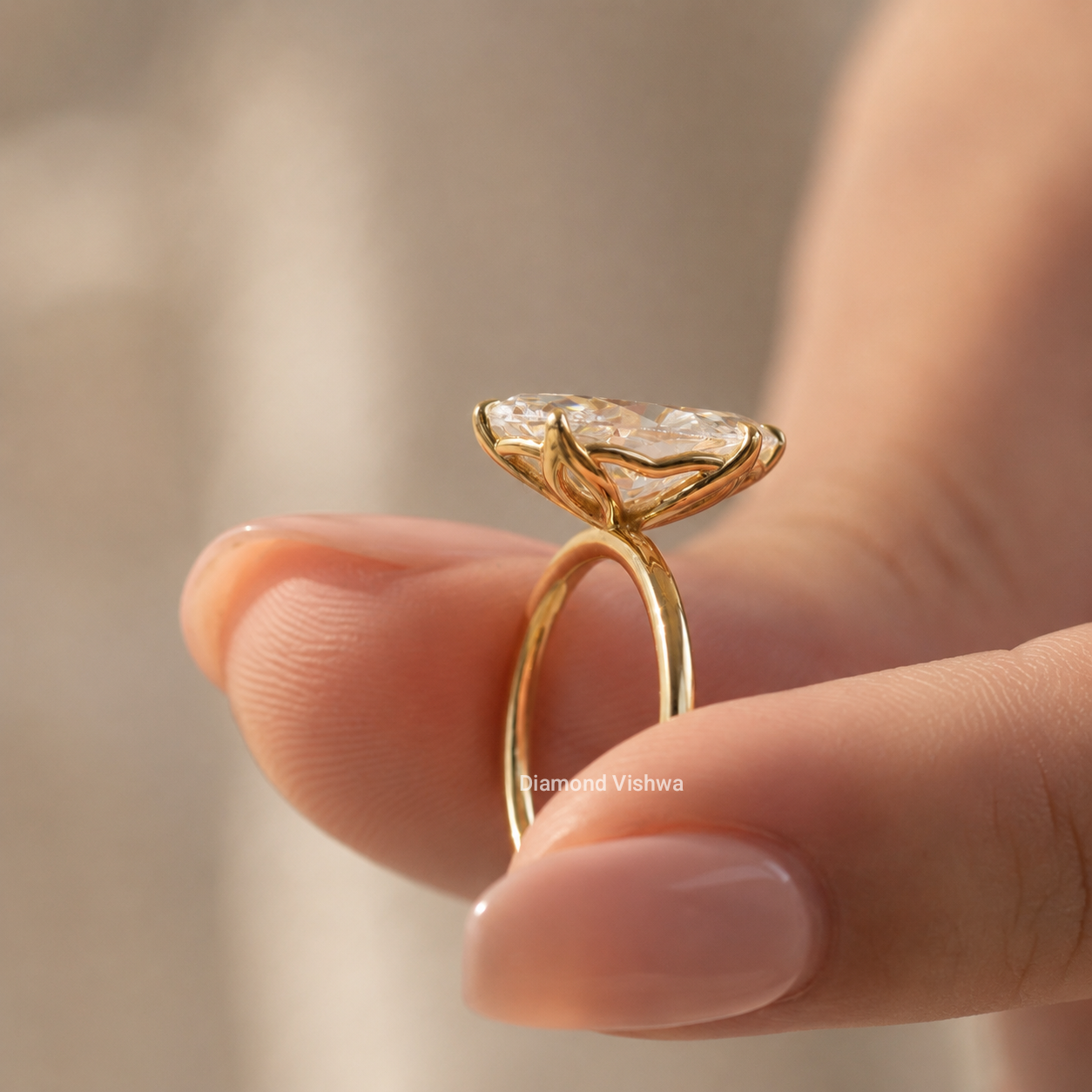 IMG_20260525_234311 2.5 Ct Marquise Lab Grown Diamond Engagement Ring, Tulip Setting, Custom Gold Ring - Image 1