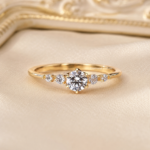 0.30Ct Round Lab Grown Diamond Ring, Dainty Diamond Engagement Ring, Minimalist Promise Ring, Delicate Gold Ring, Stackable Diamond Ring
