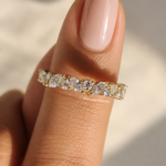 Lab Grown Diamond Wedding Band, Marquise & Round Diamond Band, Curved Wedding Ring, Half Eternity Anniversary Band, Solid Gold Ring