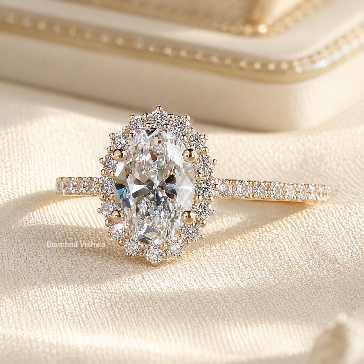 IMG_20260605_125903 1CT Oval Cut Lab Grown Diamond Halo Engagement Ring, Oval Diamond Ring, Hidden Halo Ring, 14K Rose Gold Promise Ring - Image 1