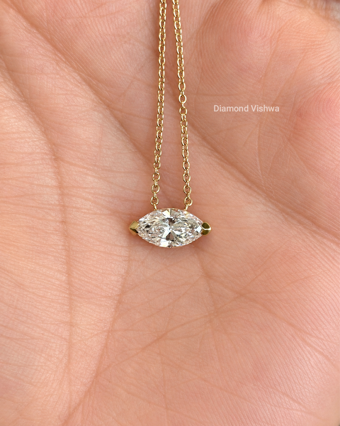 IMG_20260906_105634 2 Carat Marquise Lab Grown Diamond Necklace – East-West Gold Pendant - Image 1