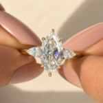 2.5 CT Marquise Lab Grown Diamond Three-Stone Engagement Ring