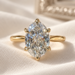 3.5 CT Oval Lab Grown Diamond Engagement Ring, Vintage Oval Solitaire Ring, 14K Gold Six Prong Diamond Ring, IGI Certified