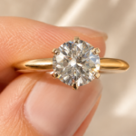 2 CT Round Lab Grown Diamond Two-Tone Solitaire Ring in 14K Gold