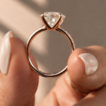 Round Lab Grown Diamond Engagement Ring, 3 CT Low Profile Setting, Silver or Gold