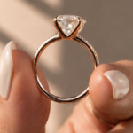 Round Lab Grown Diamond Engagement Ring, 3 CT Low Profile Setting, Silver or Gold