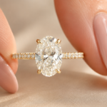 Oval Lab Grown Diamond Engagement Ring, 2 CT Solitaire Ring, Silver or Gold
