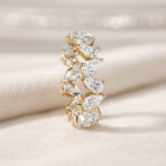 4 TCW Pear Lab Grown Diamond Full Eternity Band in 10K Yellow Gold