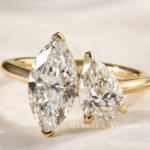 2.65 TCW Pear and Marquise Lab Grown Diamond Toi et Moi Ring