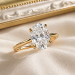 2 CT Oval Lab Grown Diamond Solitaire Engagement Ring in 14K Yellow Gold