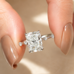 Radiant Cut Lab Grown Diamond Engagement Ring, 2.5 CT Hidden Halo, IGI Certified, Silver or Gold
