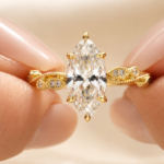 2.5 CT Marquise Lab Grown Diamond Bridal Set with Hidden Halo in 14K Yellow Gold
