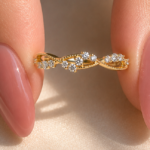0.20 TCW Lab-Grown Diamond Leaf Wedding Band
