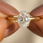 2 CT oval cut lab-grown diamond ring, hero front view