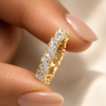 4 TCW Heart Lab-Grown Diamond Full Eternity Wedding Band