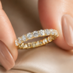 Round Lab Grown Diamond Wedding Band, 3 TCW Eternity Ring, Silver or Gold