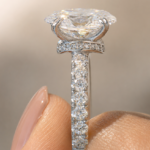 Oval Lab Grown Diamond Engagement Ring, 2.5 CT, Silver or Gold