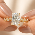 Radiant Cut Lab Grown Diamond Engagement Ring, 2 CT Hidden Halo, IGI Certified, Silver or Gold
