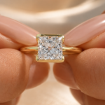 Princess Cut Lab Grown Diamond Engagement Ring, 2.5 CT Bezel Solitaire, IGI Certified