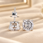 Antique Portuguese Cut Diamond Stud Earrings, Lab Grown Diamond Wedding Earrings for Her, Diamond Studs for Anniversary/Birthday Gifts