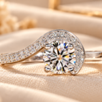0.75 Ct Round Cut Lab Grown Diamond Ring,Bypass Engagement Ring,Diamond Wedding Ring,Handmade Jewelry,Birthday Gift For Her
