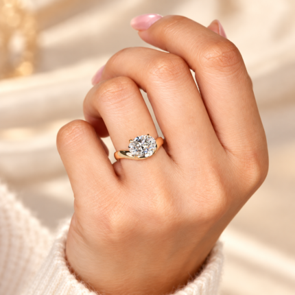 East–west oval ring worn on a hand