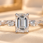 Emerald Cut 1.00CT Lab Grown Diamond Five Stone Ring,Wedding Ring For Her,Promise Anniversary Gifts, Handmade Jewelry