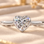 1.00Ct Heart Shaped Lab Grown Diamond Ring,Solitaire Engagement Ring,IGI Certified Diamond Ring,Open Gallery Bezel Set Ring,Valentines Gifts