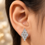 1.80TCW Marquise Lab Grown Diamond Cluster Earrings, White Gold Studs, Push Back Studs, Anniversary Gifts