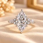 Marquise Cut Engagement Ring, IGI Certified Lab Grown Diamond Wedding Ring, Six Prongs, Muse Setting, White Gold Anniversary Ring for Her