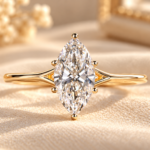 Solitaire Marquise Lab Grown Diamond Engagement Ring Split Shank Cathedral Setting Marquise Diamond Wedding Ring Women Anniversary Gifts