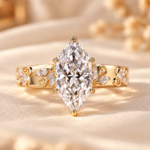 Art Deco Dutch Marquise Engagement Ring, Wedding Ring for Her, Leaf Style Prong Set Lab Grown Diamond Ring, Handmade Ring by Diamond Vishwa