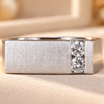 Lab Grown Diamond Signet Ring, 0.33 TW Round Cut Diamond Wedding Ring, Men's Wedding Ring, Diamond Engagement Ring, Anniversary Gift for Him
