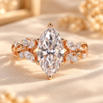 Tulip Basket Set Marquise Cut Diamond Engagement Ring with Side Stones, Lab Grown Diamond Wedding Ring, Handmade Ring by Diamond Vishwa