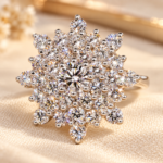 Lab Diamond Snowflake Ring, Round Brilliant Cut, Pave Cluster Ring, Promise Gift For Her, Fine Jewelry