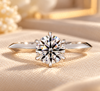 IGI Certified 1.00CT Round Brilliant Cut Lab Diamond Solitaire Wedding Ring,Knife Edge Ring, Engagement Anniversary Gift