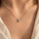 Heart Cut Lab Grown Diamond Necklace, 1.5 Ct Solitaire Pendant, Custom Gold Jewelry Gift