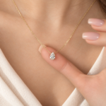 Pear Cut Lab Grown Diamond Pendant, 2CT IGI Certified Necklace Charm, Silver or 10K–18K Gold