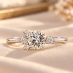Lab Grown 0.75CT Round Diamond Cluster Engagement Ring,Wedding Ring, Gift For Women, Fine Jewelry
